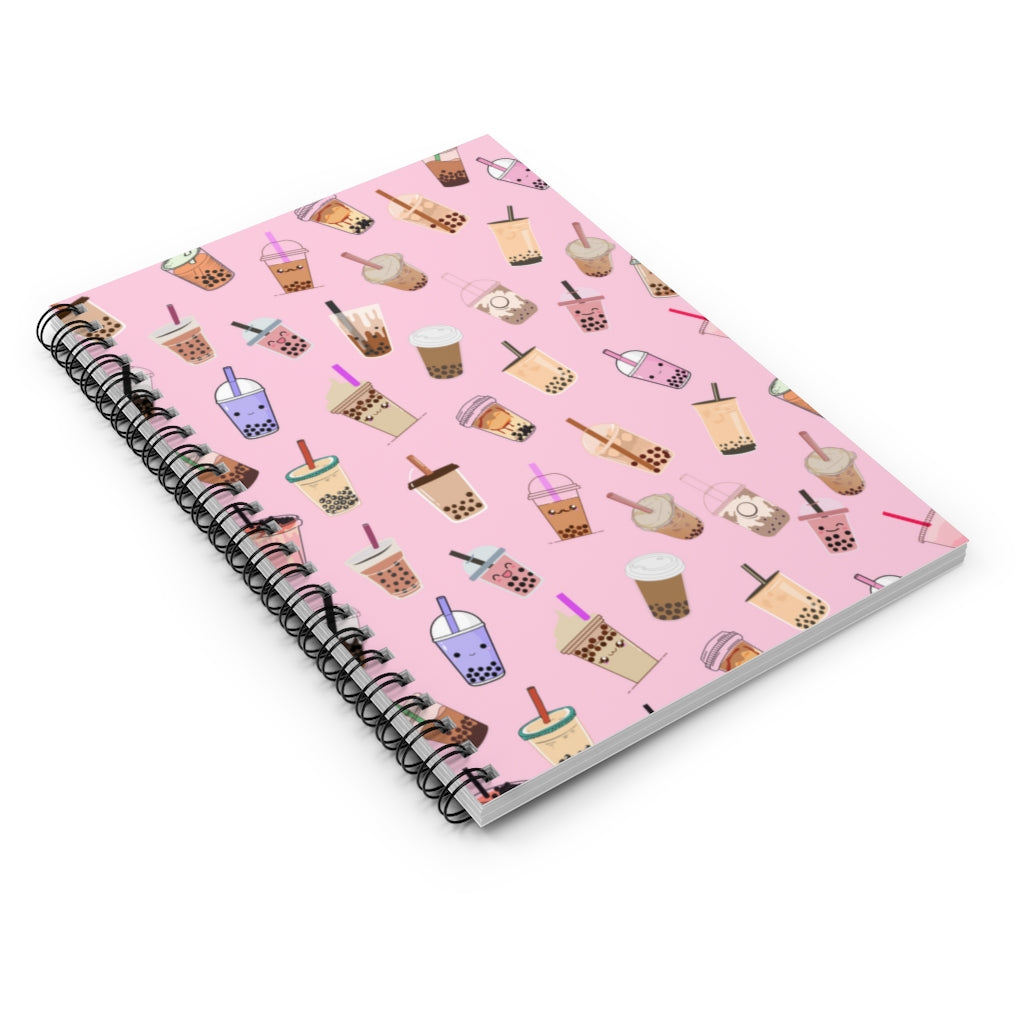 Kawaii Boba Milk Tea Spiral Notebook