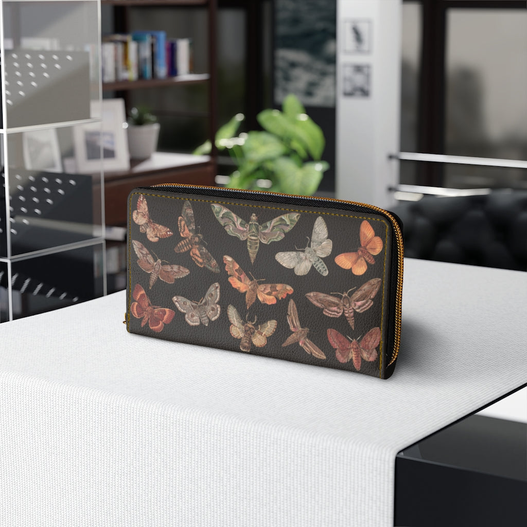 Cottagecore Moth Zipper Wallet