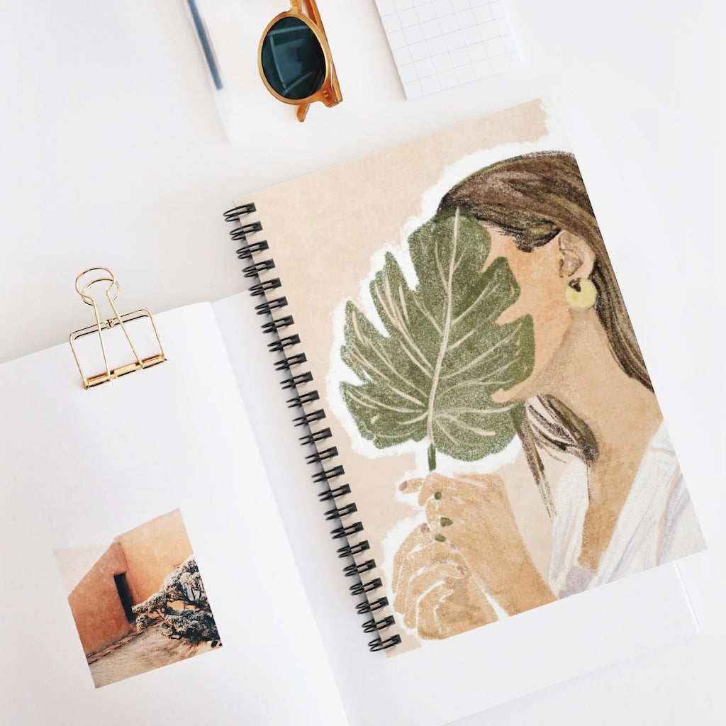Boho Woman Portrait Spiral Notebook