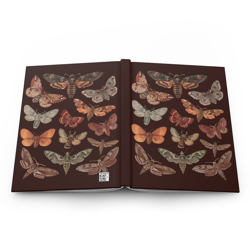 Dark Academia Aesthetic Moth Hardcover Journal