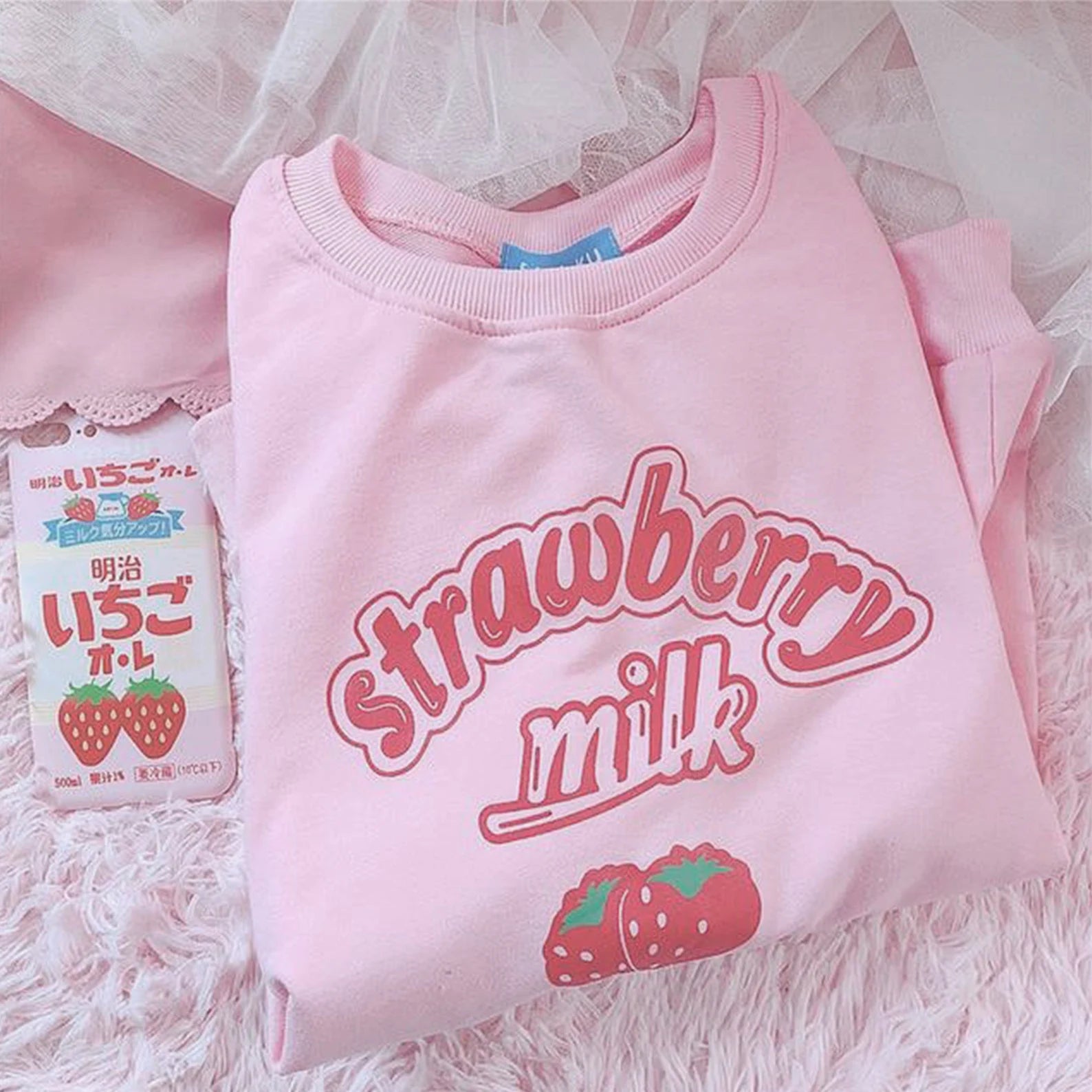 Strawberry milk sweatshirt sale