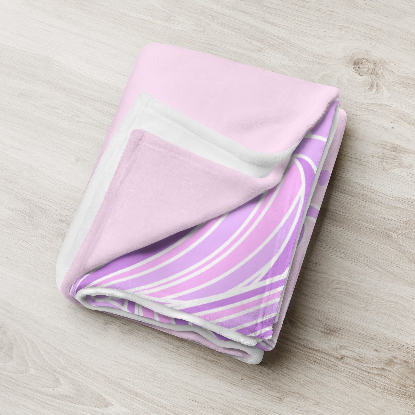 Kawaii Pink Purple Great Wave Kanagawa Throw Blanket