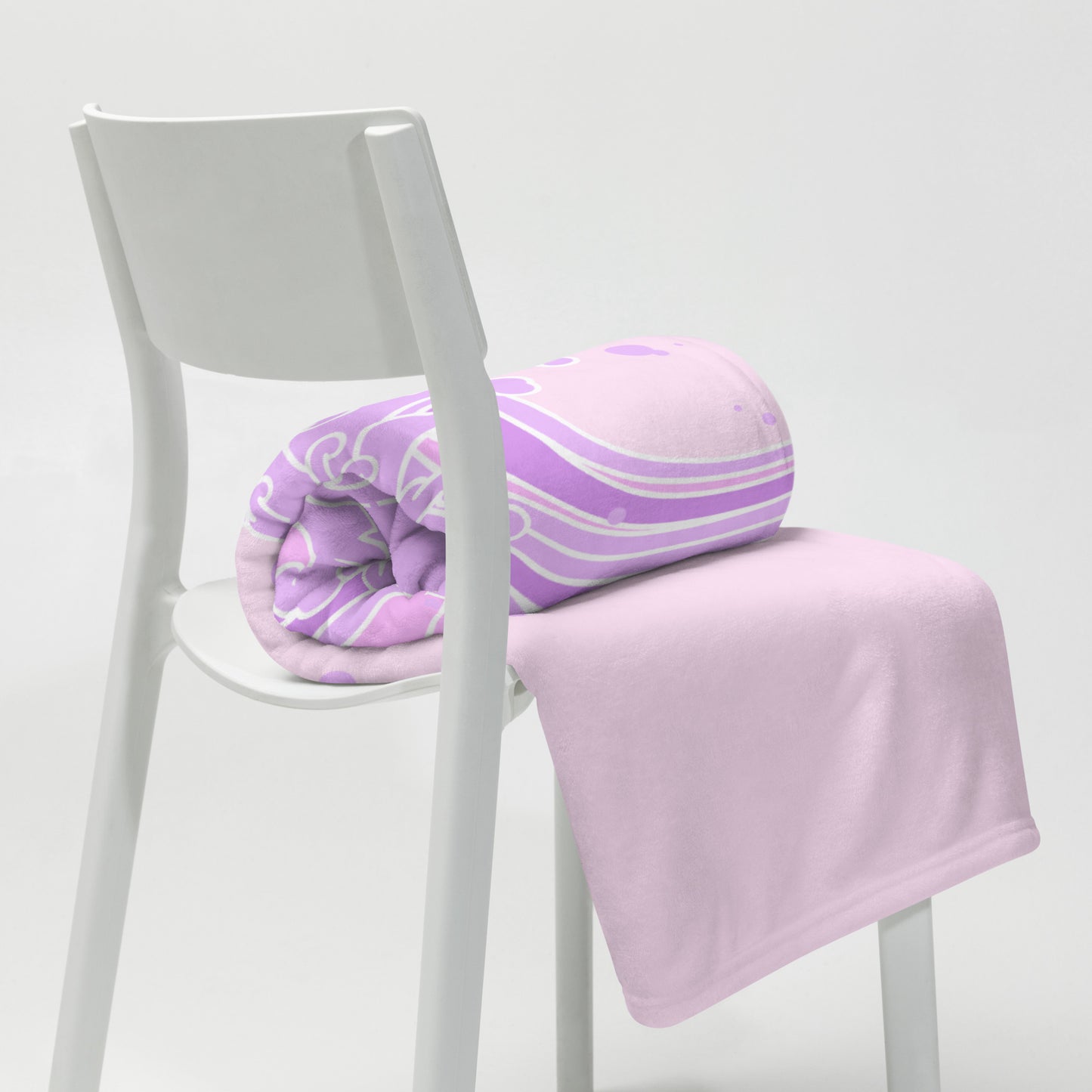 Kawaii Pink Purple Great Wave Kanagawa Throw Blanket