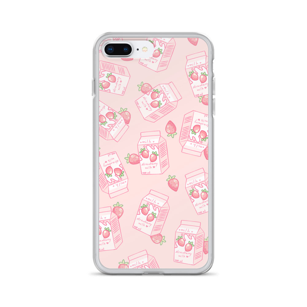 Kawaii Strawberry Milk iPhone Case