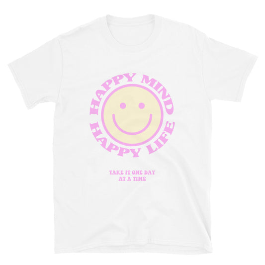 Happy Mind Happy Life T-Shirt White