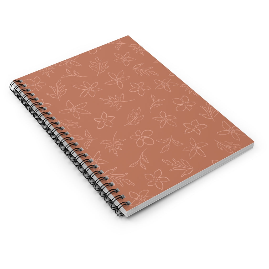 Boho Floral Pattern Spiral Notebook