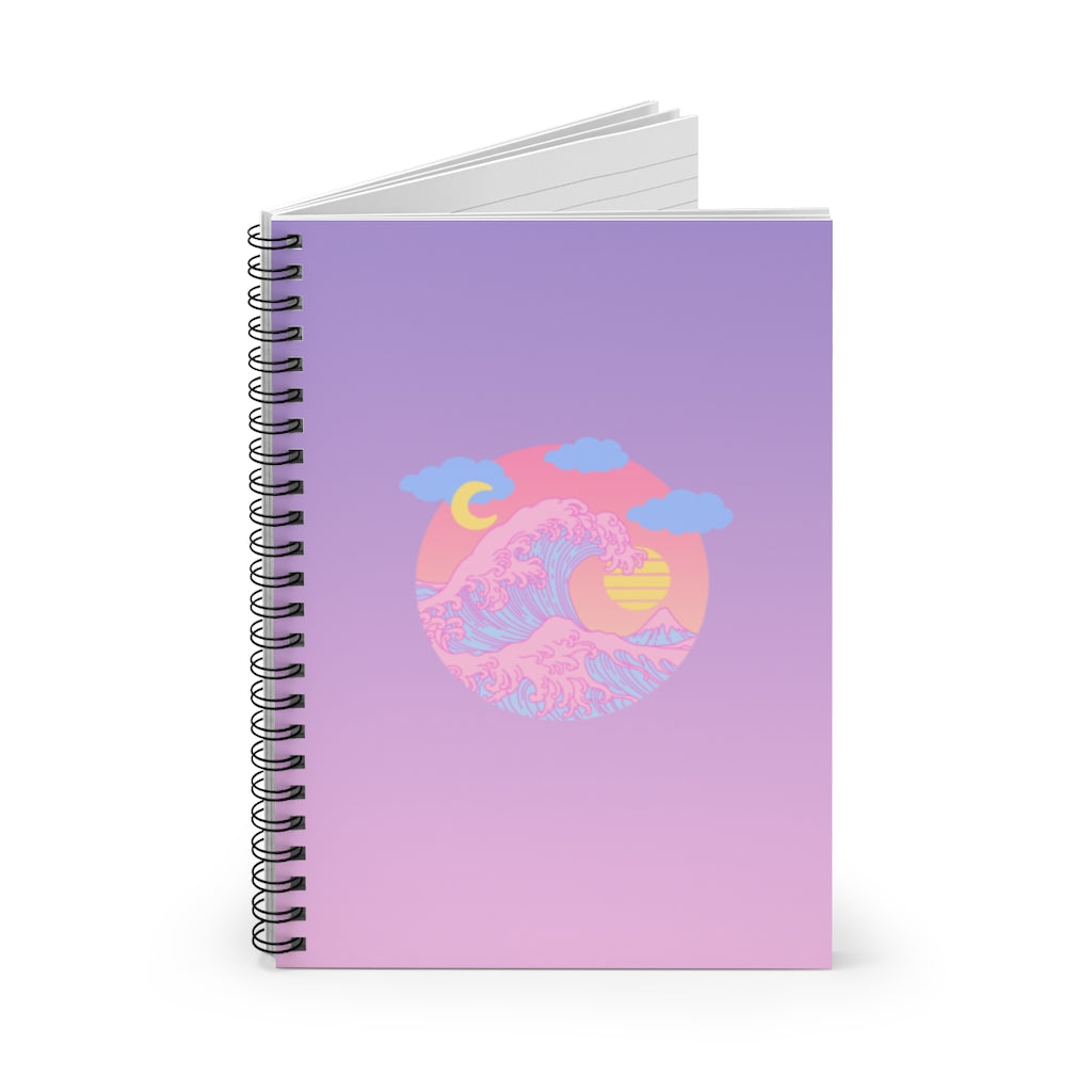 Kawaii Aesthetic Great Wave Kanagawa Notebook