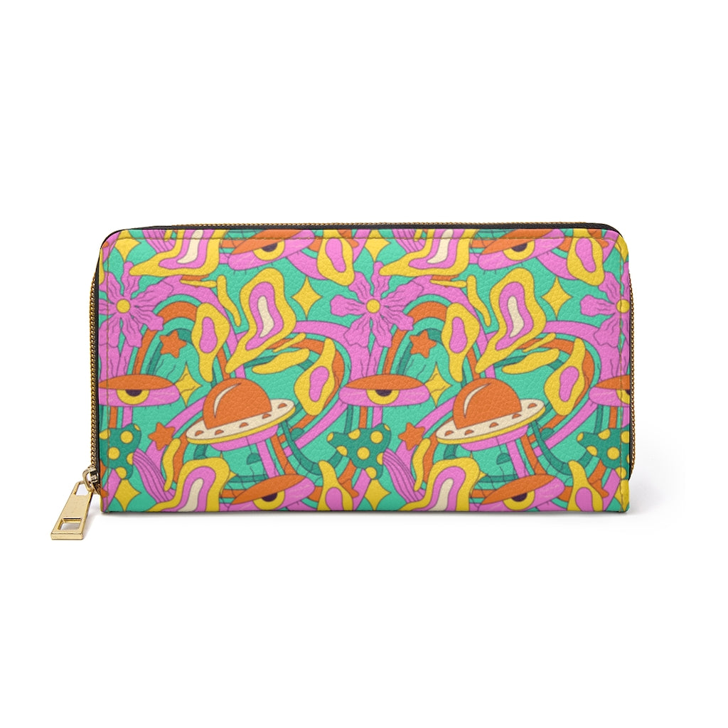 Psychedelic Trippy Hippie Zipper Wallet