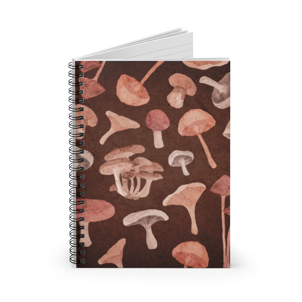 Dark Academia Mushroom Spiral Notebook