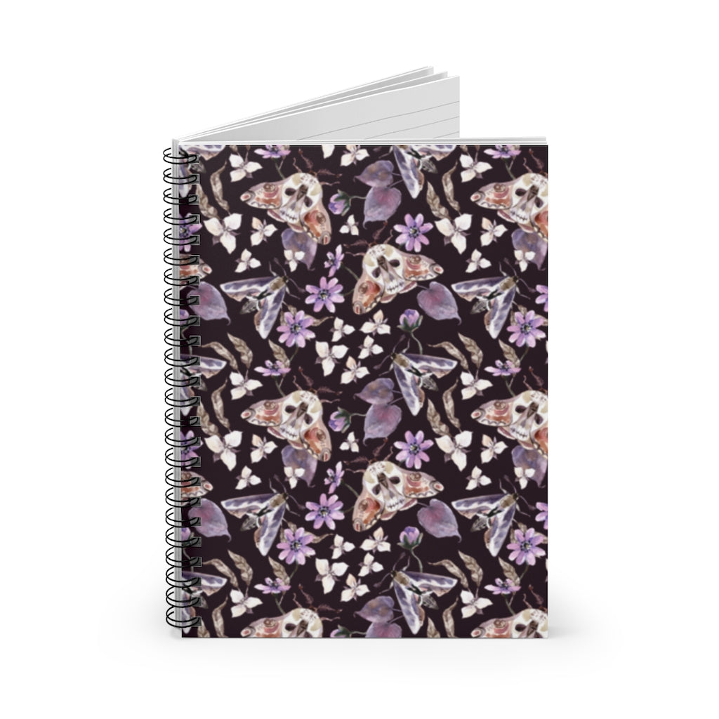 Dark Academia Moth Spiral Notebook