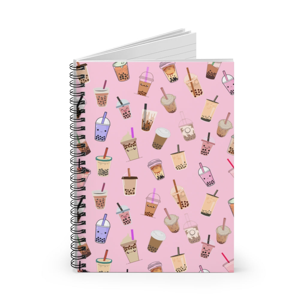 Kawaii Boba Milk Tea Spiral Notebook