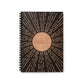 Mid Century Modern Dark Sun Spiral Notebook