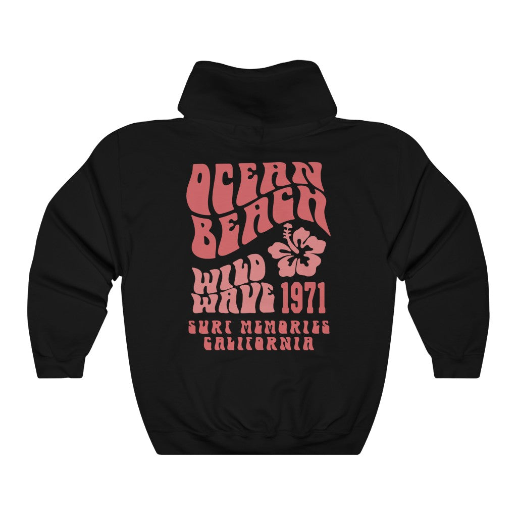 Ocean Beach Wild Wave California Hoodie