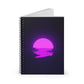 Aesthetic Vaporwave Neon Purple Sunset Sea Notebook