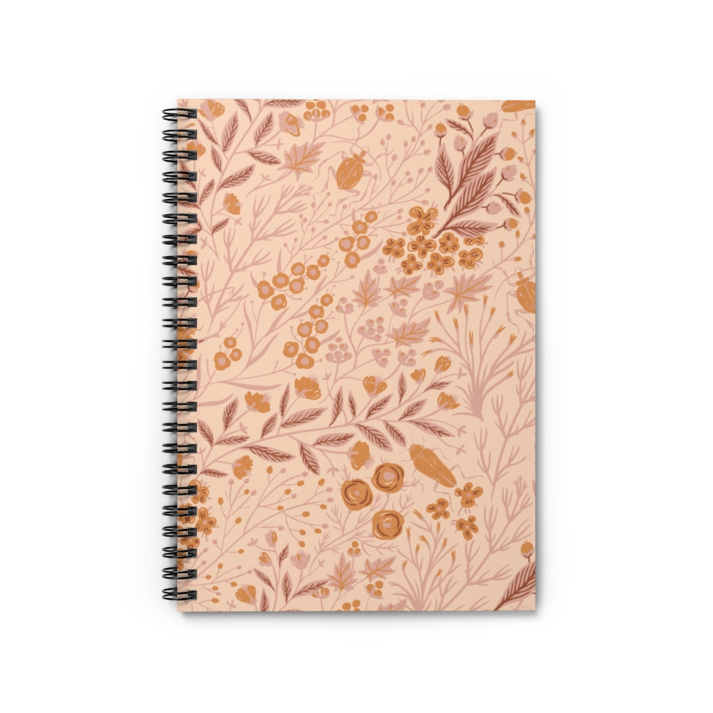 Bohemian Aesthetic Floral Spiral Notebook