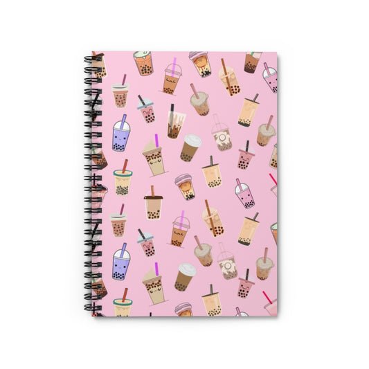 Kawaii Boba Milk Tea Spiral Notebook