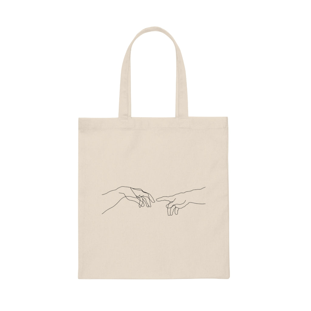 The Creation of Adam Michelangelo Tote Bag