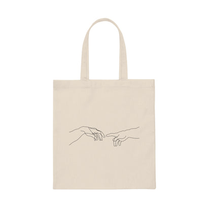 The Creation of Adam Michelangelo Tote Bag