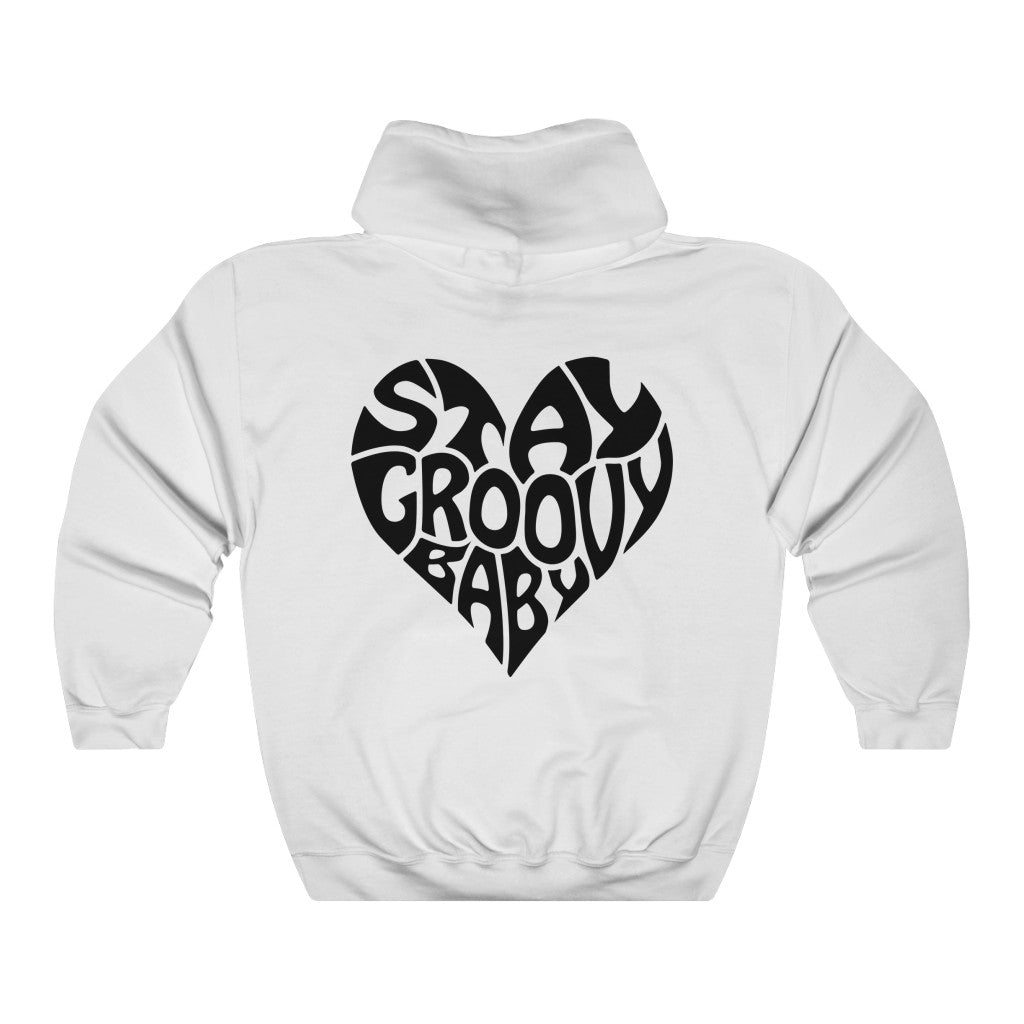 Stay Groovy Baby Hoodie White