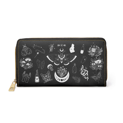 Occult Witchy Dark Academia Zipper Wallet