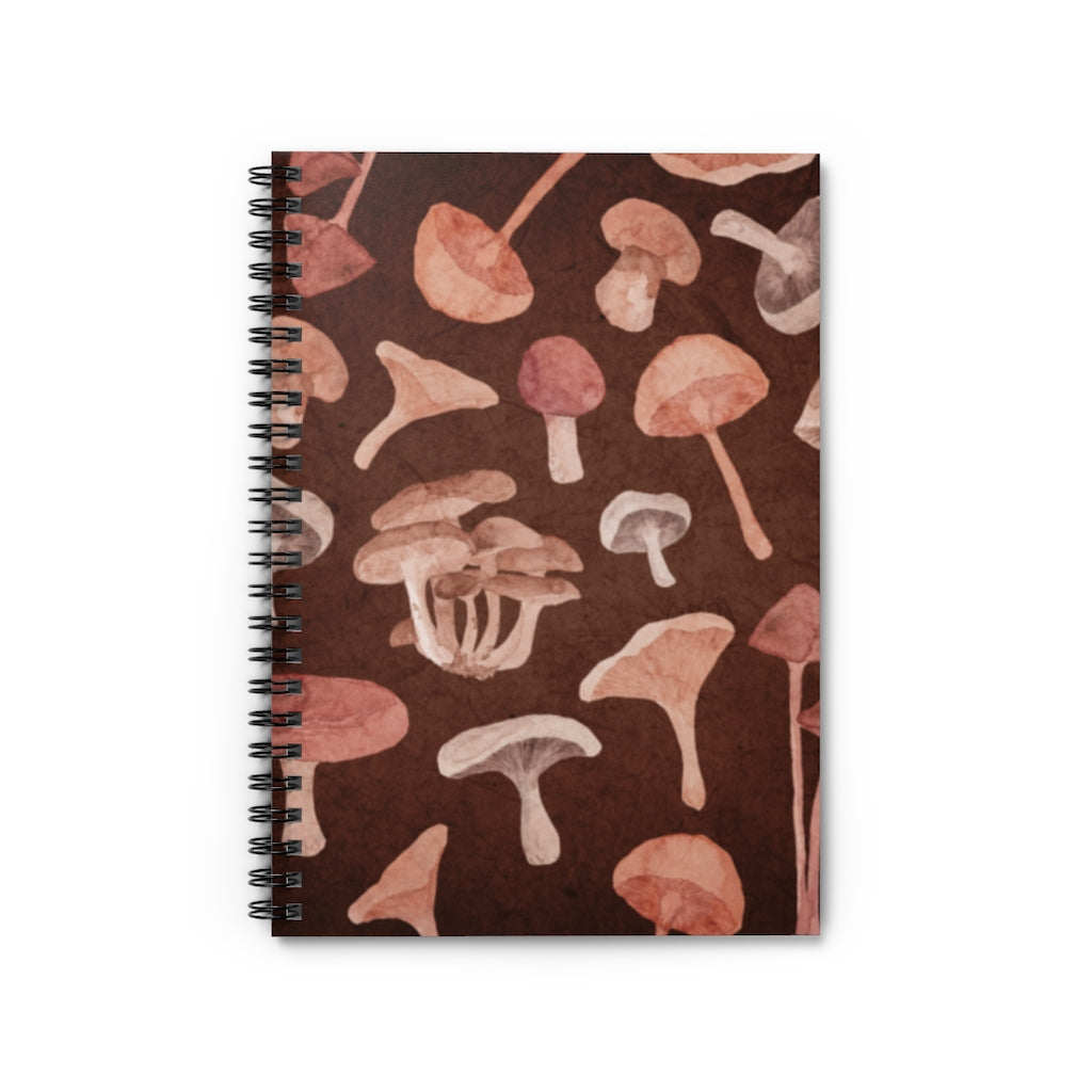 Dark Academia Mushroom Spiral Notebook