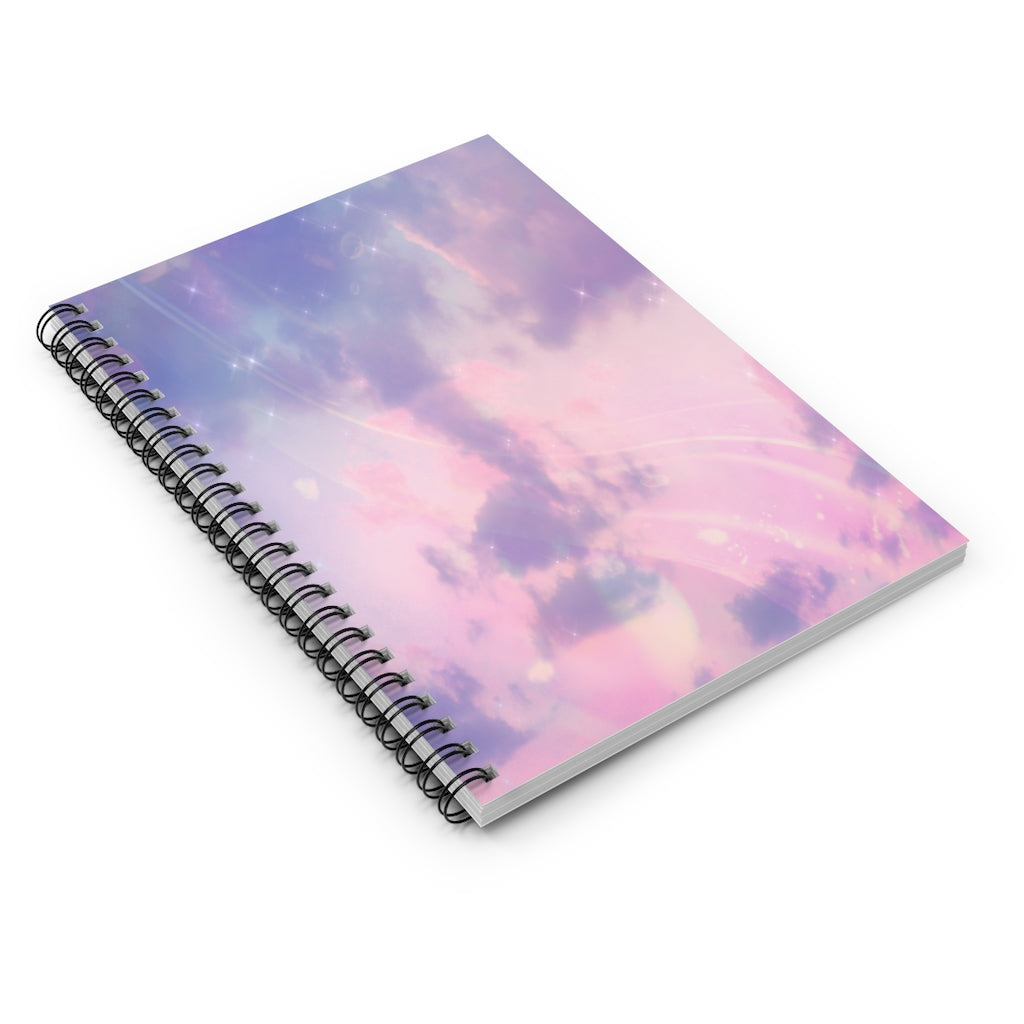 Soft Aesthetic Pastel Pink Purple Sky Spiral Notebook