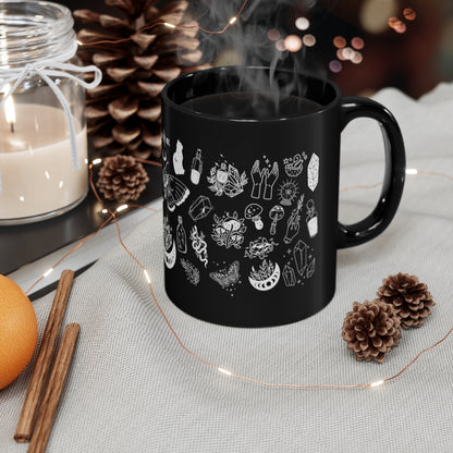 Witchy Occult Mystical Magic 11oz Black Mug