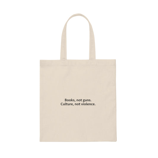 Books Not Guns Aesthetic Tote Bag