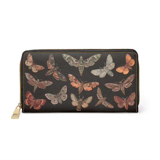 Cottagecore Moth Zipper Wallet