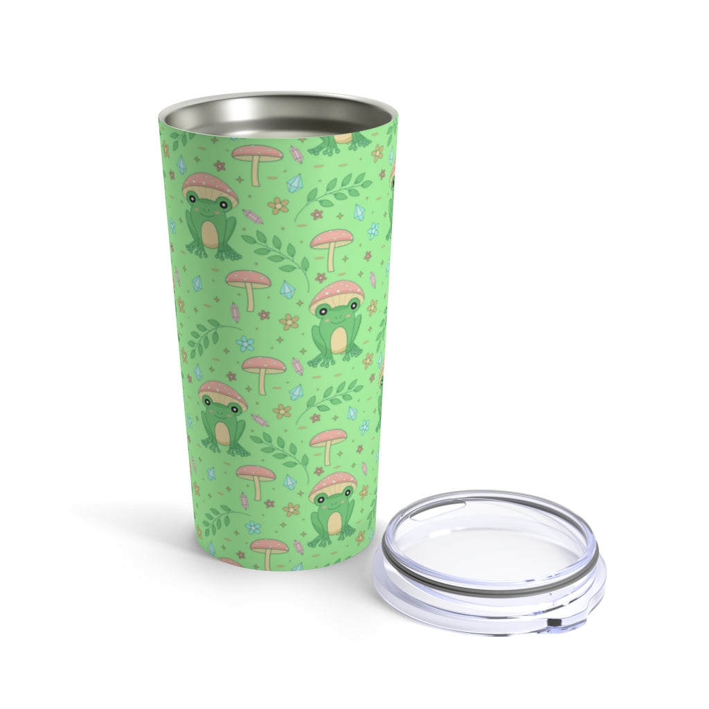 Frog Mug Tumbler,Cute Green Kawaii Frog Mushroom Tumbler,Frog