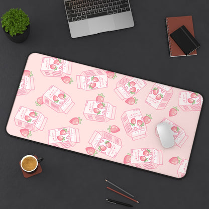 Kawaii Strawberry Milk Desk Mat