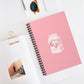 Kawaii Strawberry Milk Cartoon Spiral Notebook