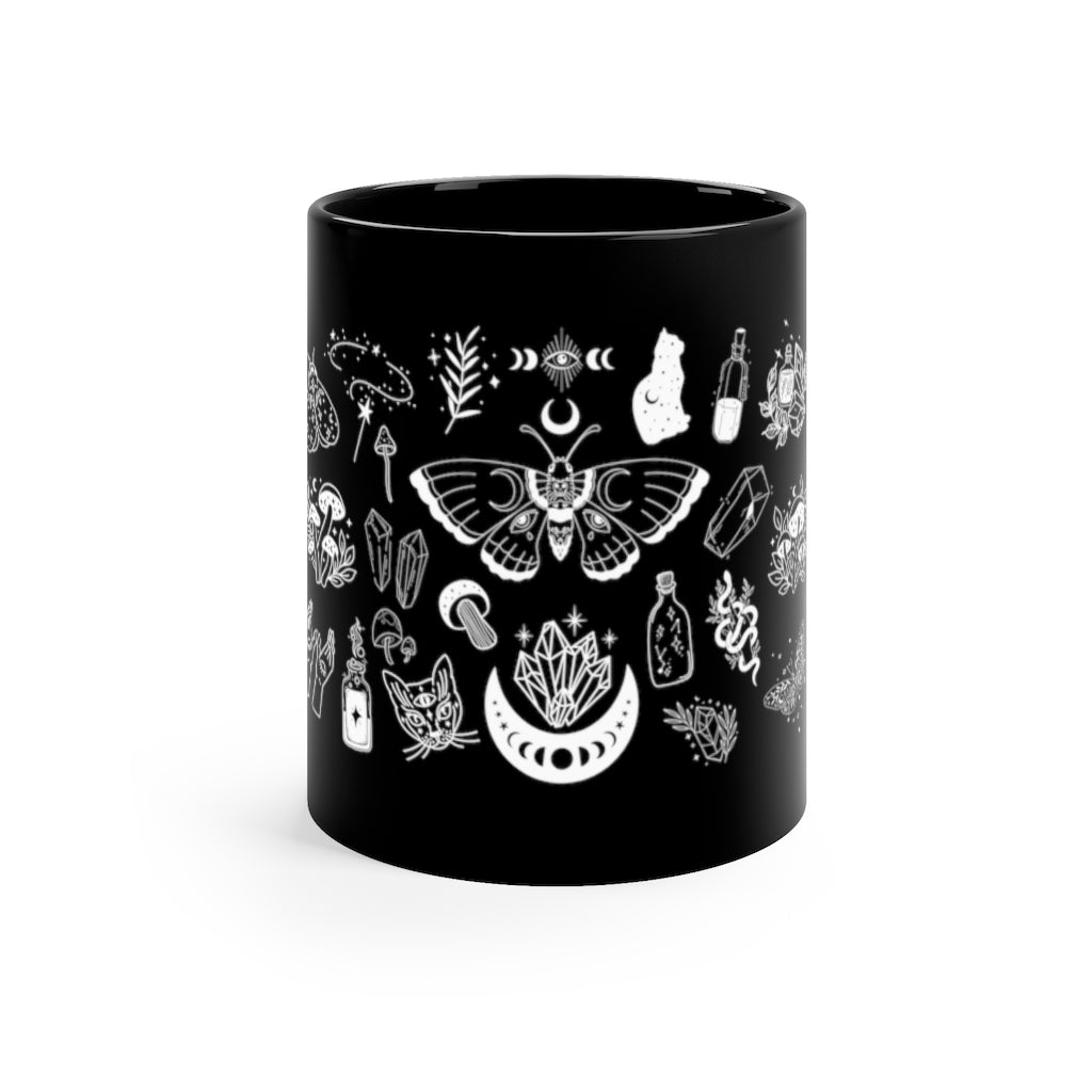 Witchy Occult Mystical Magic 11oz Black Mug