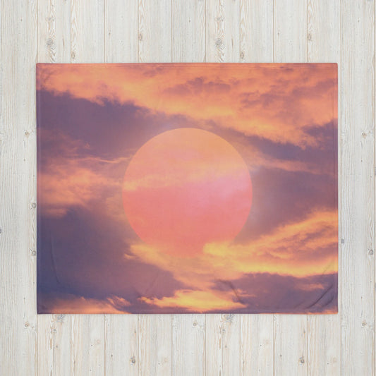 Aesthetic Orange Pink Sunset Blanket
