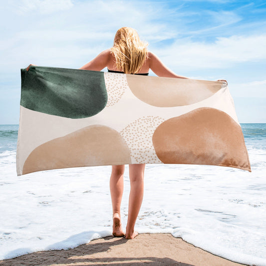 Neutral Boho Abstract Beach Towel