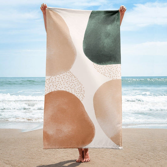 Neutral Boho Abstract Beach Towel
