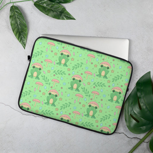 Cottagecore Kawaii Frog Mushroom Anime Laptop Sleeve