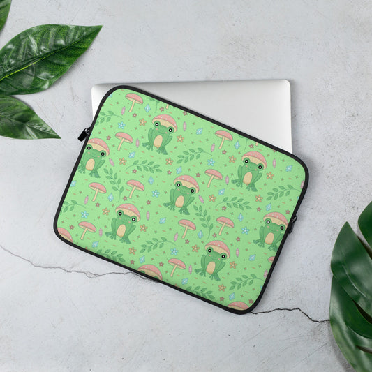 Cottagecore Kawaii Frog Mushroom Anime Laptop Sleeve