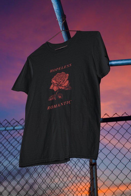 Hopeless Romantic Red Rose Goth T-Shirt