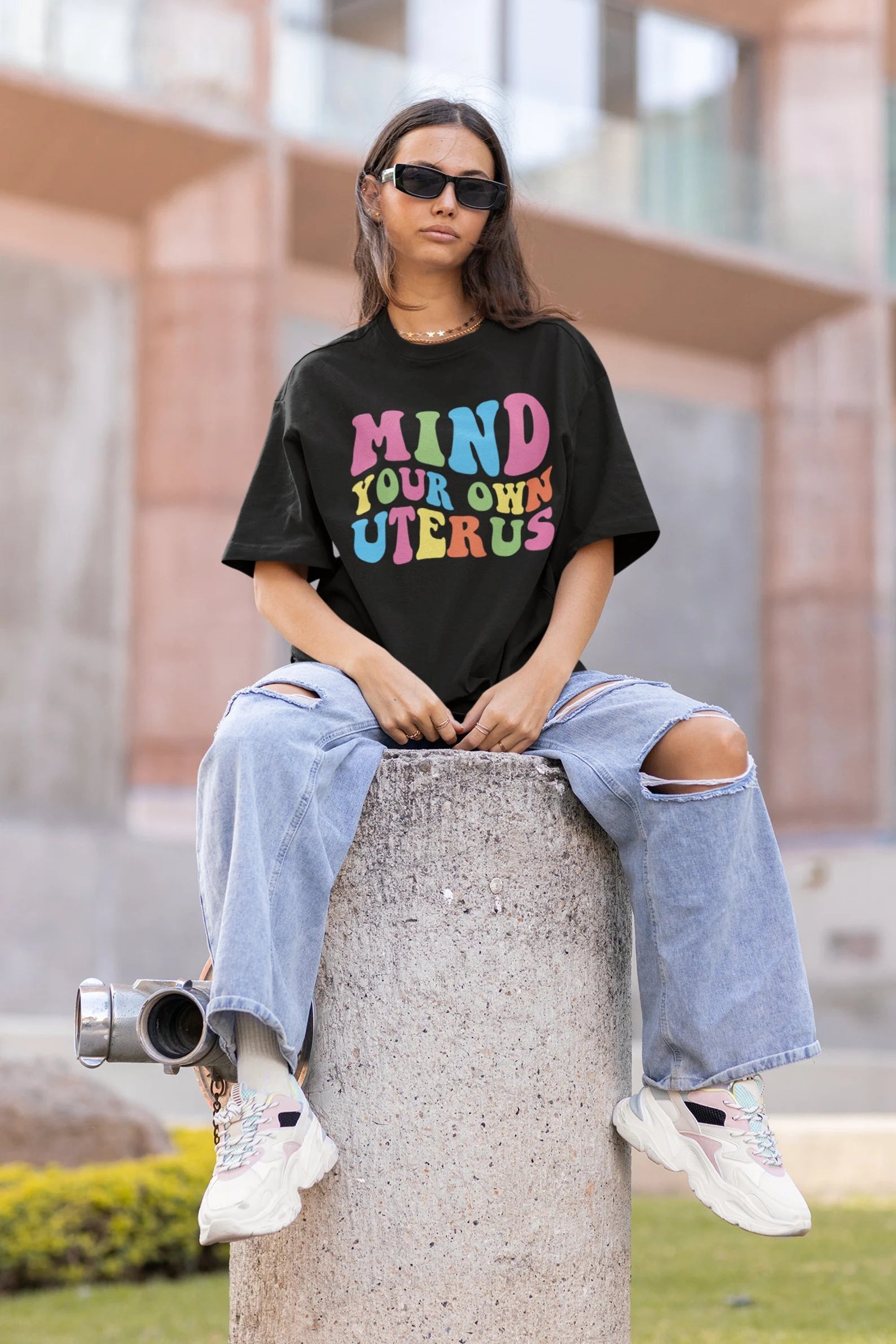 Mind Your Own Uterus T-Shirt Black