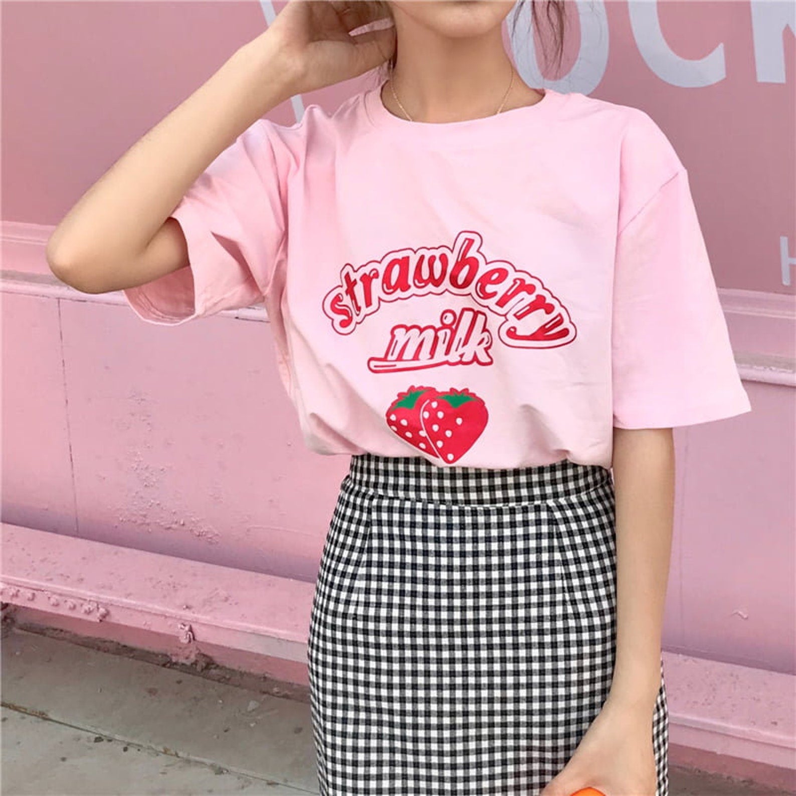 Strawberry Milk T-Shirt Light Pink