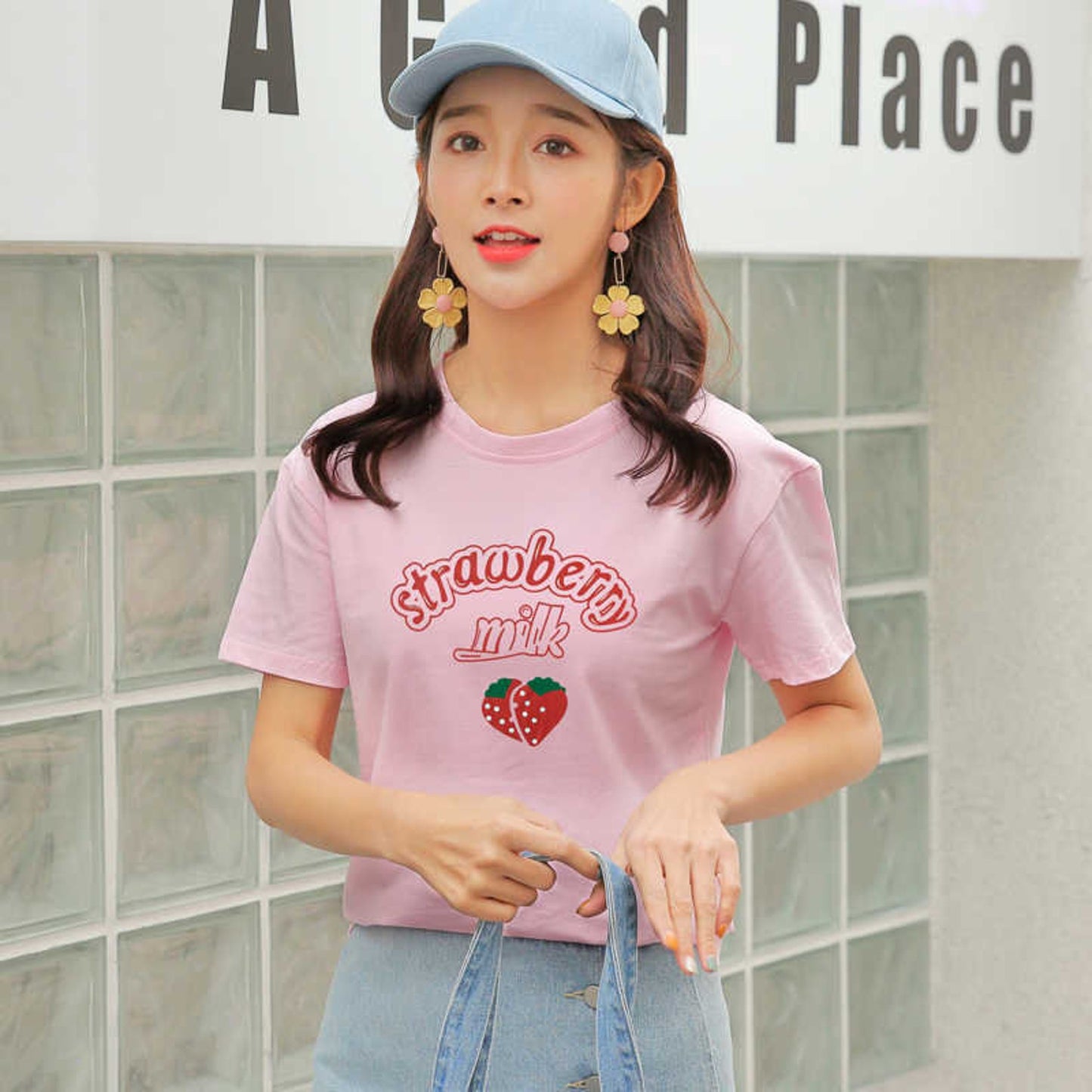 Strawberry Milk T-Shirt Light Pink