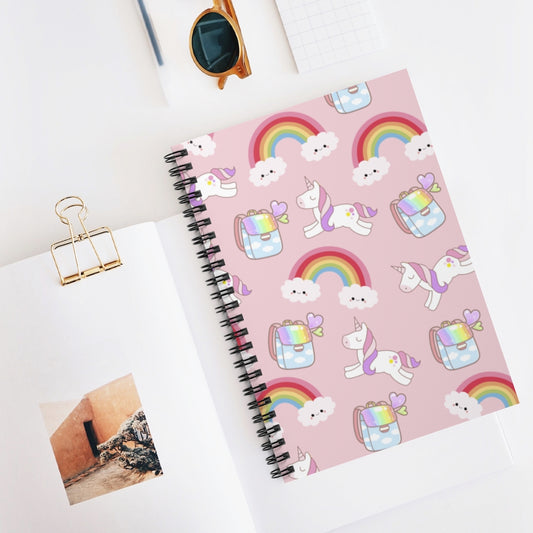 Kawaii Rainbow Unicorn Notebook