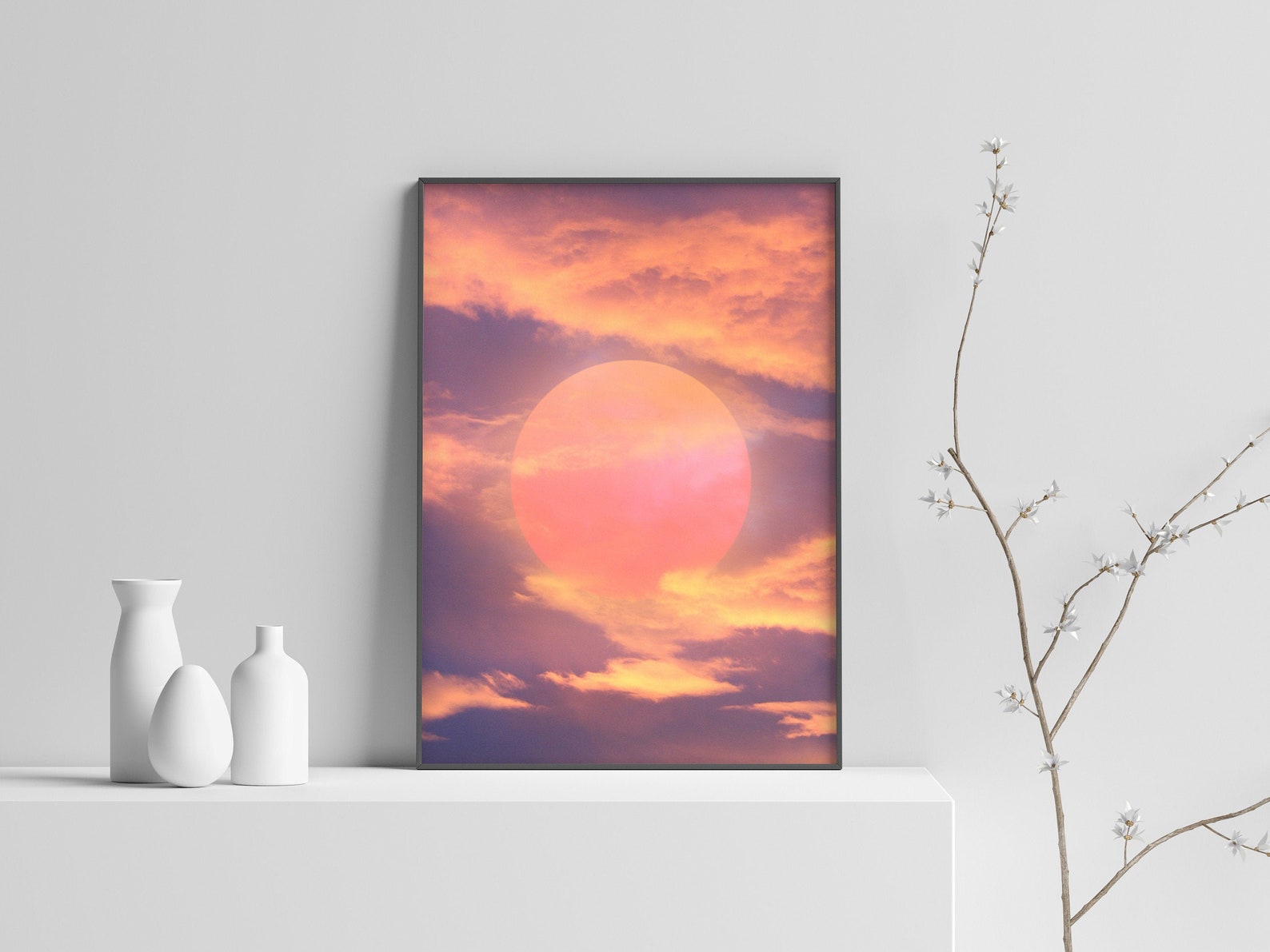 Aesthetic Orange Pink Sunset Poster Print Wall Art