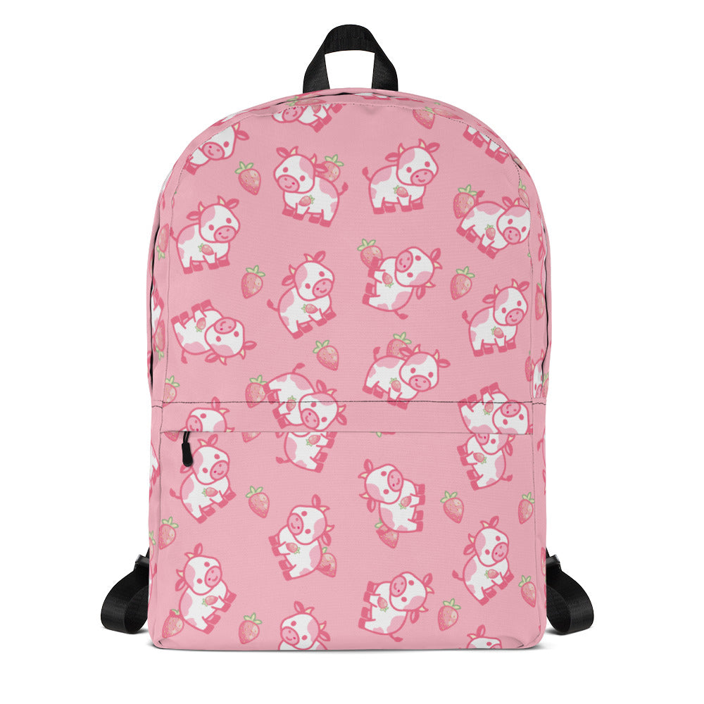 Kawaii Strawberry Cow Backpack