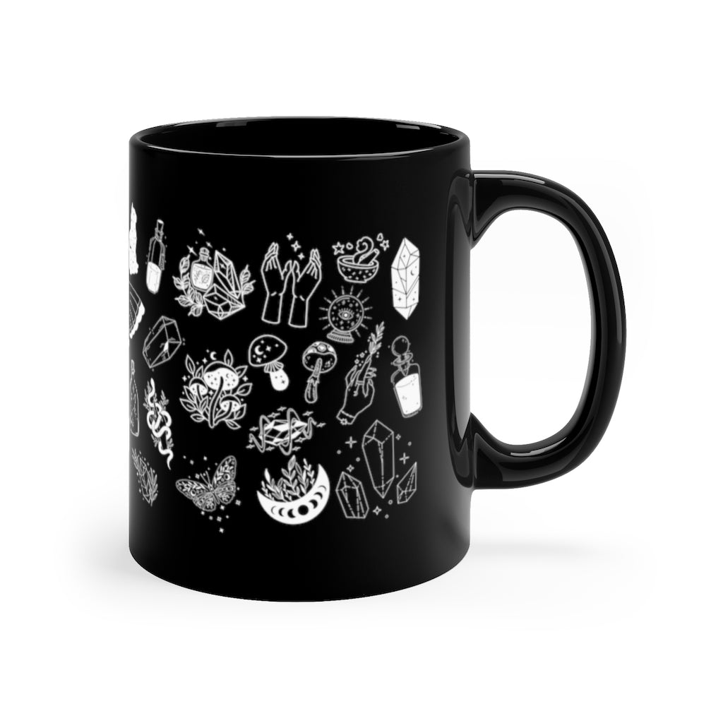 Witchy Occult Mystical Magic 11oz Black Mug