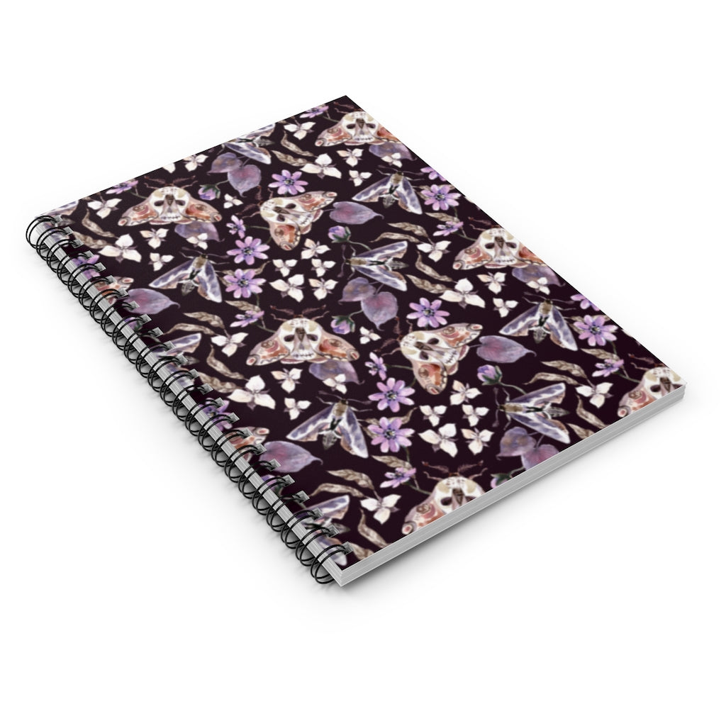 Dark Academia Moth Spiral Notebook