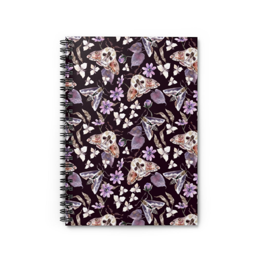 Dark Academia Moth Spiral Notebook