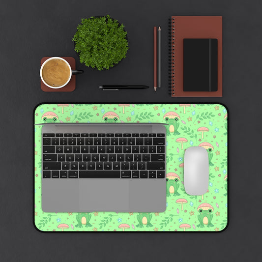 Cottagecore Kawaii Frog Desk Mat