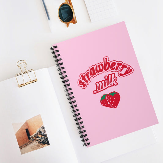 Strawberry Milk Pink Spiral Notebook